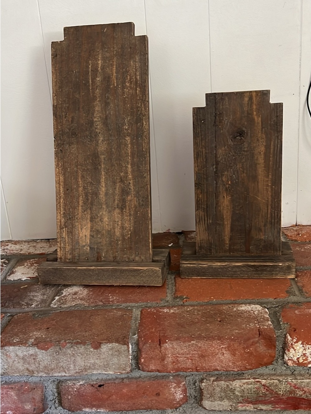 Rustic Wooden DisplayJewelry Stands - Set of 2, Dark Brown